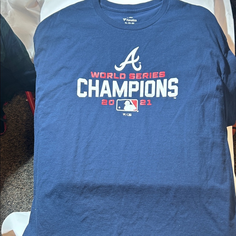 Atlanta Braves 2021 World Series Champions - Navy Blue Fanatics Tee